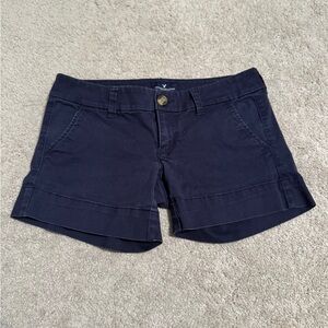 American Eagle Midi Stretch Dark Blue Jeans Shorts Size 00